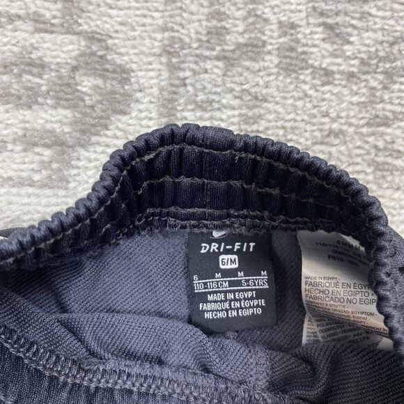 Nike Dri Fit Sweatpants Kids Black Long Pants Elastic Waist Youth Size 6 Medium - Picture 3 of 5